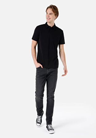 044 Karl Normal Kesim Düşük Bel Düz Paça Siyah Erkek Pantolon Cl1068870
