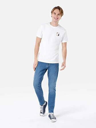 041 Danny Dar Kesim Düşük Bel Düz Paça Mavi Jean Erkek Pantolon Cl1068872