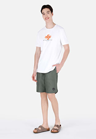 Slim Fit  Erkek Yeşil Deniz Şortu