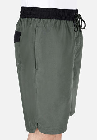 Slim Fit  Erkek Yeşil Deniz Şortu