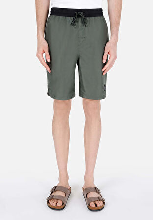 Slim Fit  Erkek Yeşil Deniz Şortu