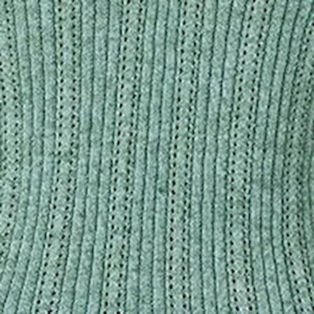 Dar Kesim Yeşil Kadın Kısa Kol Kazak