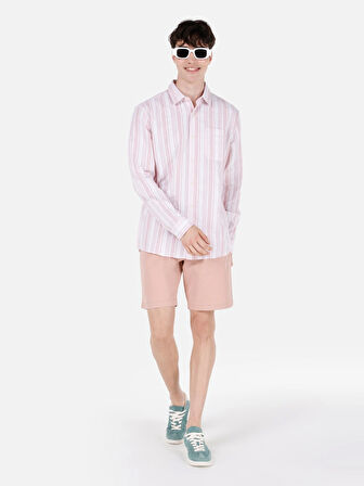 Regular Fit Orta Bel Bağcıklı Turuncu Erkek Şort