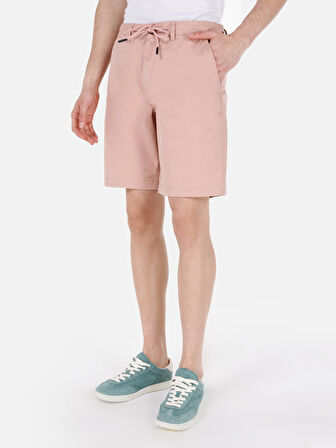 Regular Fit Orta Bel Bağcıklı Turuncu Erkek Şort