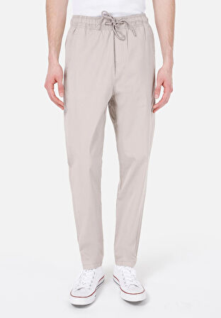 Comfort Fit Orta Bel Uzun Paça Erkek Bej  Pantolon