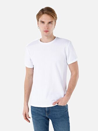 Beyaz Erkek Tshirt K.kol