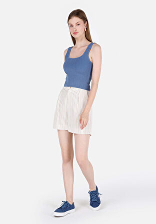 Slim Fit   Kadın Mavi  Kazak