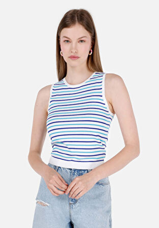 Slim Fit   Kadın Mavi  Kazak