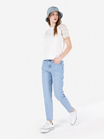 896 Maria Rahat Kesim Yüksek Bel Düz Paça Gri Kadın Pantolon Cl1069437