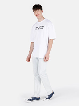 Straight Fit Düşük Bel Düz Paça Erkek Açık Mavi Jean Pantolon