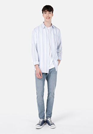 041 Danny Slim Fit Düşük Bel Dar Paça Erkek Mavi Jean Pantolon