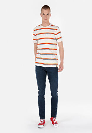 041 Danny Slim Fit Düşük Bel Dar Paça Erkek Koyu Mavi Jean Pantolon