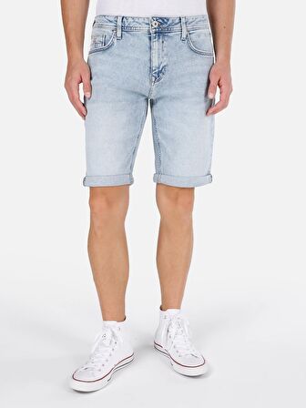 044 Karl Normal Kesim Orta Bel Açık Mavi Erkek Jean Şort Cl1069529