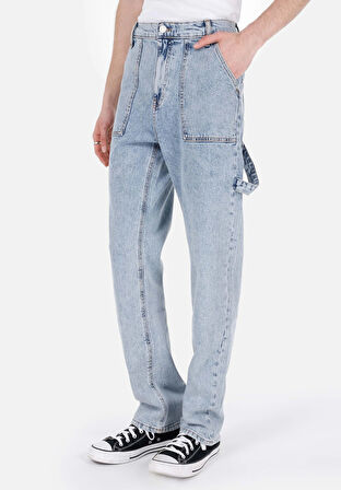 Worker Fit   Erkek İndigo Jean Pantolon