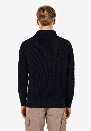Regular Fit Polo Yaka  Erkek Lacivert Kazak
