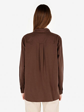 Kahverengi Kadın Gömlek U.kol
