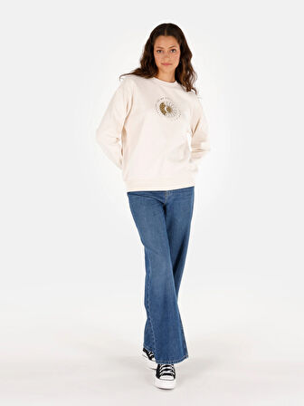 Beyaz Kadın Sweatshirt