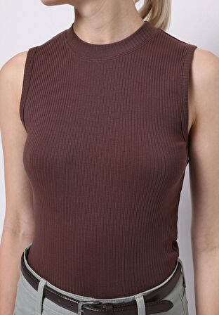 Slim Fit   Kadın Kahverengi Atlet