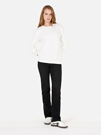 Beyaz Kadın Tshirt U.kol