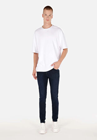 Skinny Fit Düşük Bel Dar Paça Erkek Lacivert Jean Pantolon