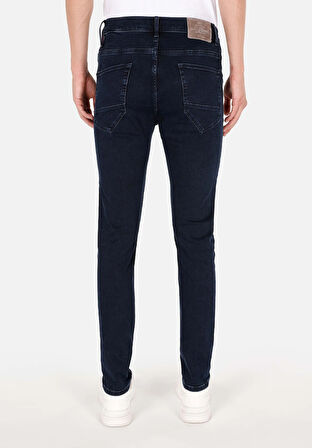 Skinny Fit Düşük Bel Dar Paça Erkek Lacivert Jean Pantolon