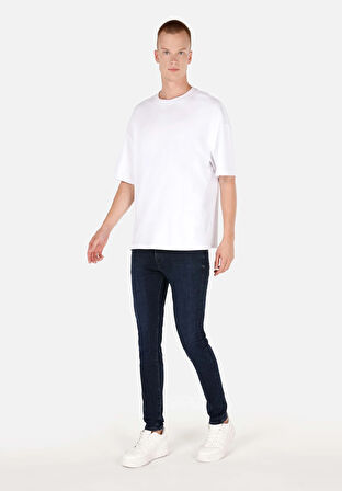 Skinny Fit Düşük Bel Dar Paça Erkek Lacivert Jean Pantolon