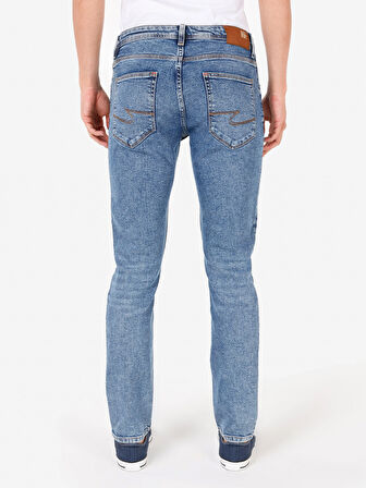 044 Karl Düz Fit Düşük Bel Düz Paça Jean Koyu Mavi Erkek Pantolon