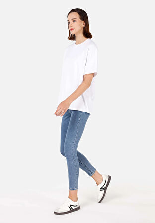 Skinny Fit   Kadın İndigo Jean Pantolon