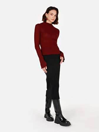 Slim Fit Siyah Kadın Etek