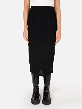 Slim Fit Siyah Kadın Etek