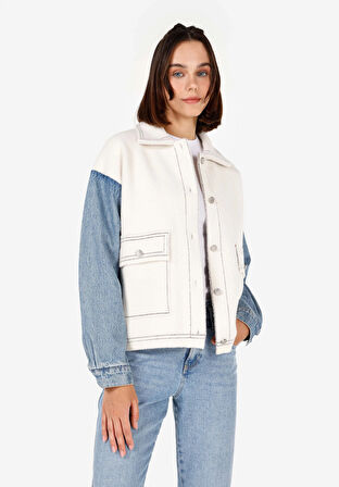 Regular Fit   Kadın Beyaz Hırka