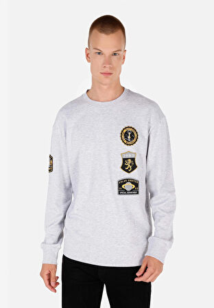Comfort Fit   Erkek Gri Sweatshirt