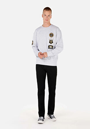 Comfort Fit   Erkek Gri Sweatshirt