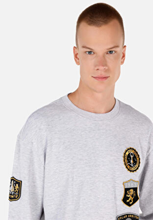 Comfort Fit   Erkek Gri Sweatshirt
