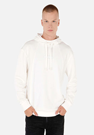 Comfort Fit   Erkek Beyaz Sweatshirt