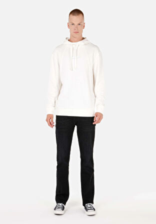 Comfort Fit   Erkek Beyaz Sweatshirt