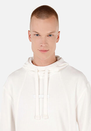 Comfort Fit   Erkek Beyaz Sweatshirt