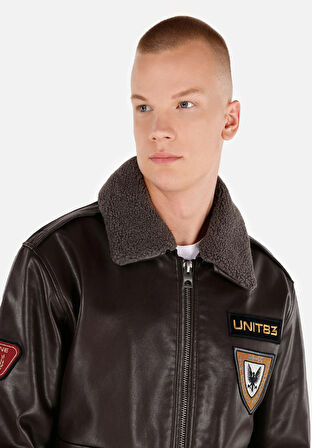 Regular Fit     Erkek Kahverengi Mont Pu