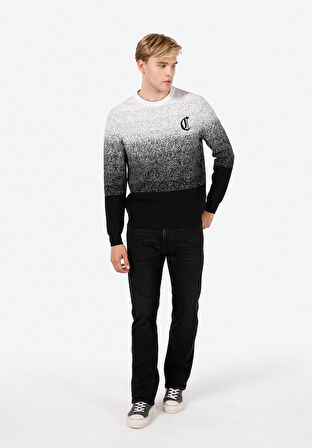 Regular Fit Yuvarlak Yaka  Erkek Siyah Kazak