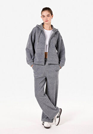 Regular Fit Kapüşonlu  Kadın Gri Sweatshirt