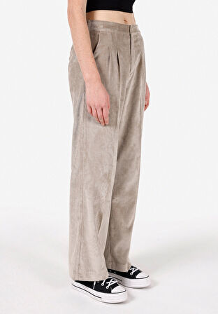 Regular Fit Yüksel Bel Geniş Paça Kadın Koyu Mavi  Pantolon