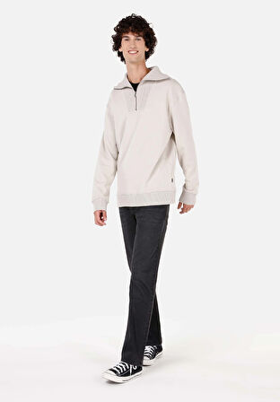 Comfort Fit   Erkek Taş Sweatshirt