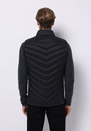 Slim Fit     Erkek Siyah Yelek