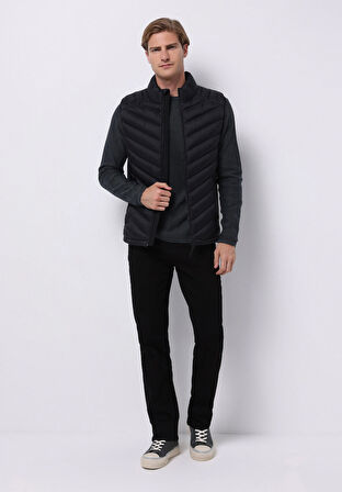Slim Fit     Erkek Siyah Yelek
