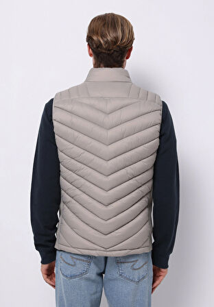 Slim Fit     Erkek Bej Yelek