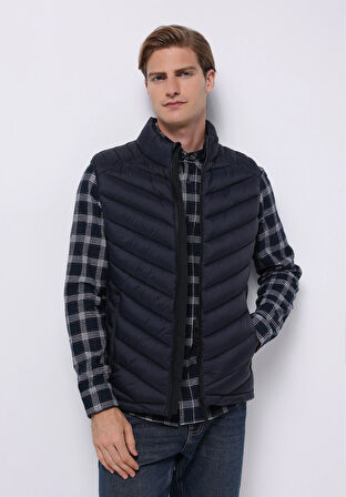 Slim Fit     Erkek Lacivert Yelek