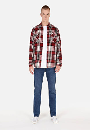 045 Davıd Regular Fit Orta Bel Düz Paça Erkek Mavi Jean Pantolon