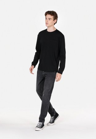 Regular Fit Orta Bel Daralan Paça Erkek Black Denim Jean Pantolon