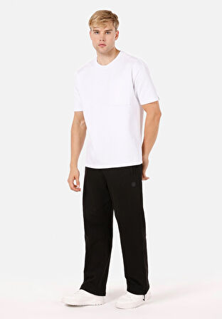 Relaxed Fit Orta Bel  Erkek Siyah Eşofman Altı