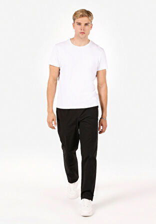 Relaxed Fit Orta Bel Geniş Paça Erkek Siyah  Pantolon Cl1071446